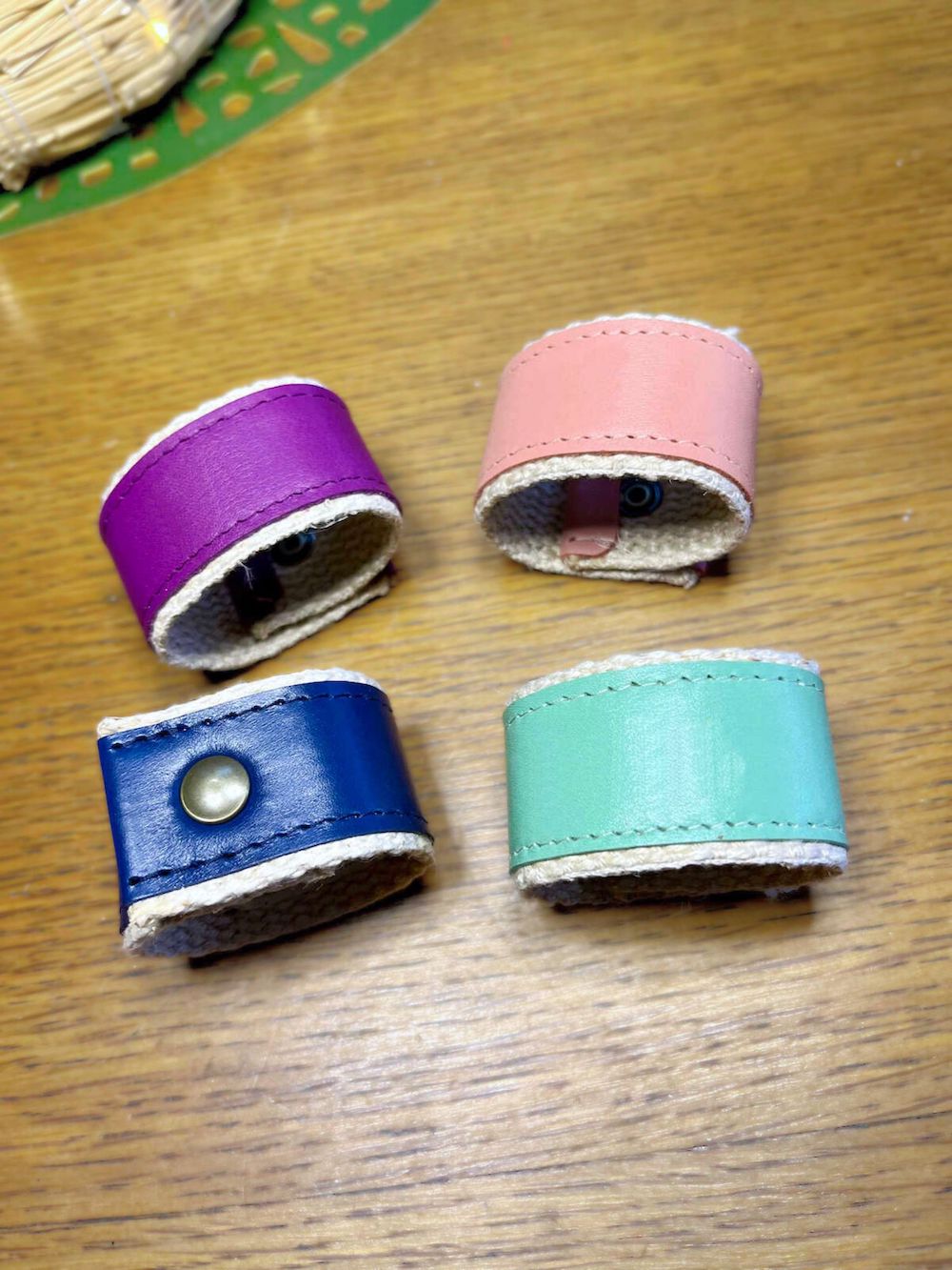 Lot de 4 Ronds de Serviettes en Cuir vierge