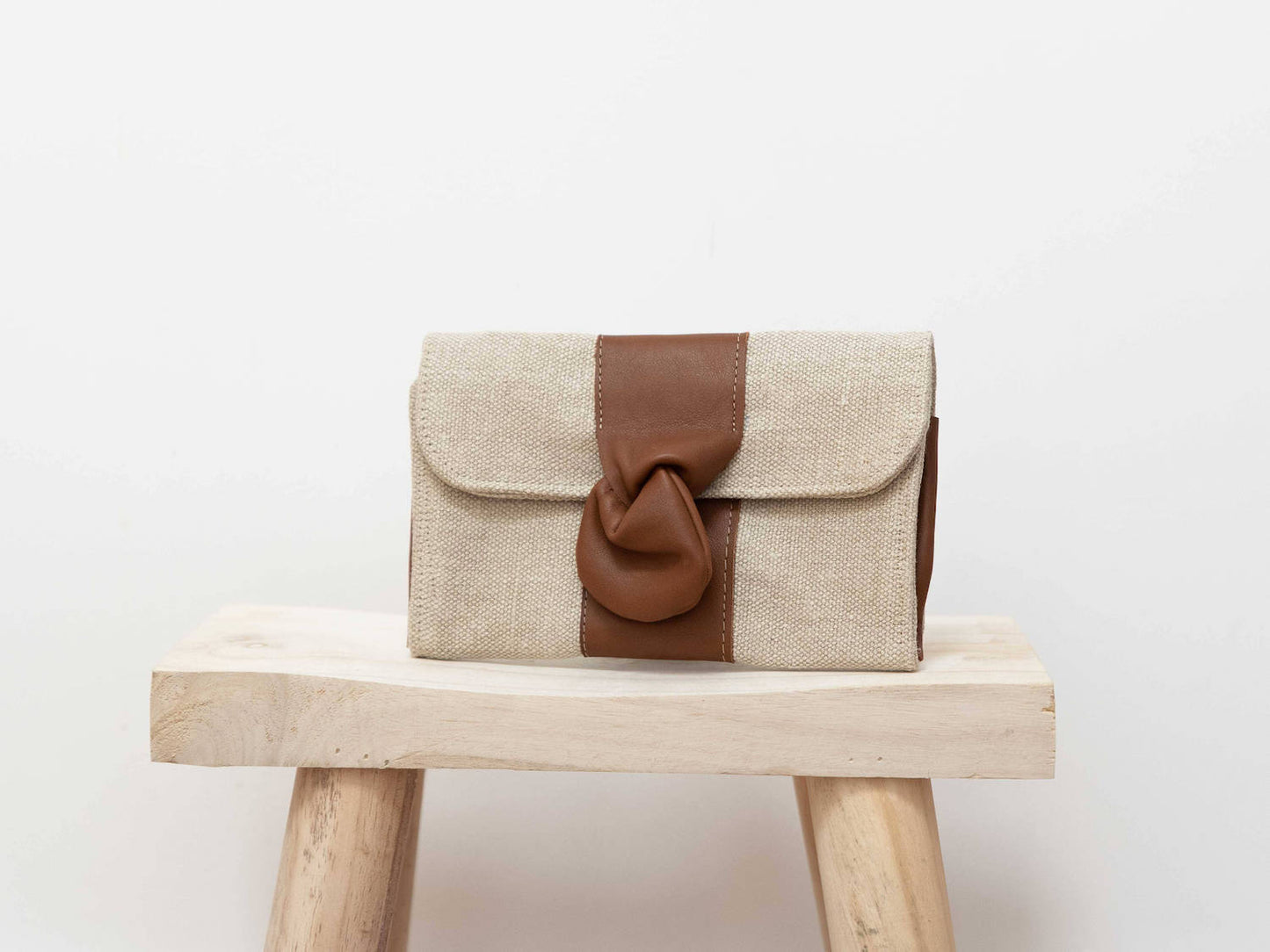 Pochette Cocktail | Chanvre écru & Cuir