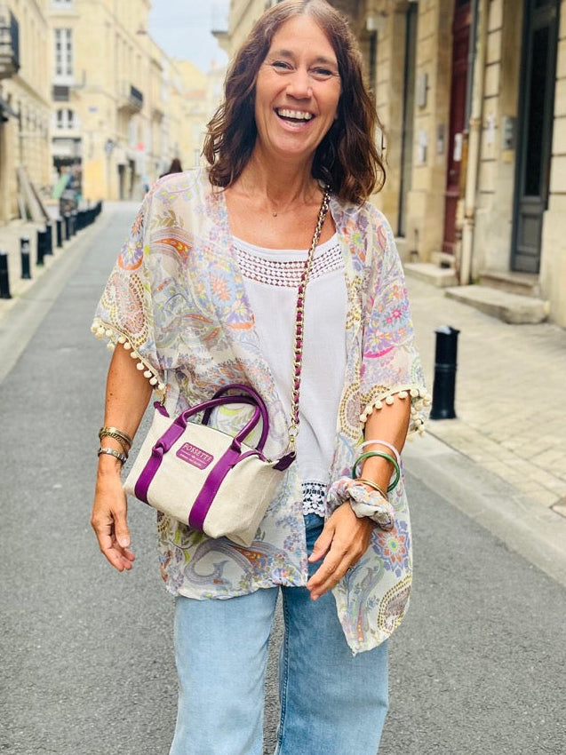 Sac écologique et élégant en chanvre et cuir de luxe upcyclé. Fabriqué en France à Bordeaux. Maroquinerie responsable