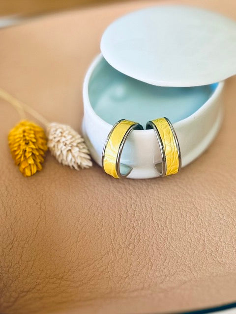 Petites Créoles Argentées - Cuir d'Exception au choix