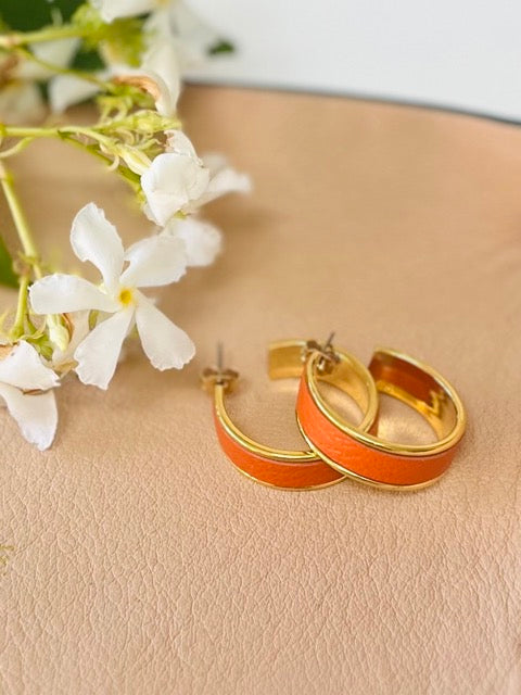 Petites Créoles Dorées - Cuir d'Exception au choix