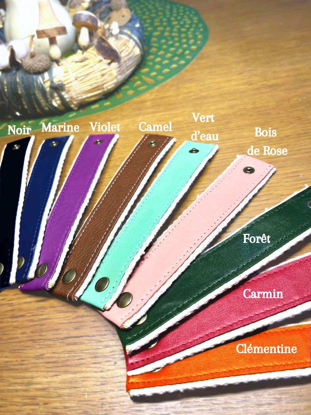 Lot de 4 Ronds de Serviette en Cuir vierge