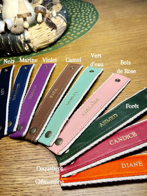 Lot de 4 Ronds de Serviettes en Cuir - A Personnaliser