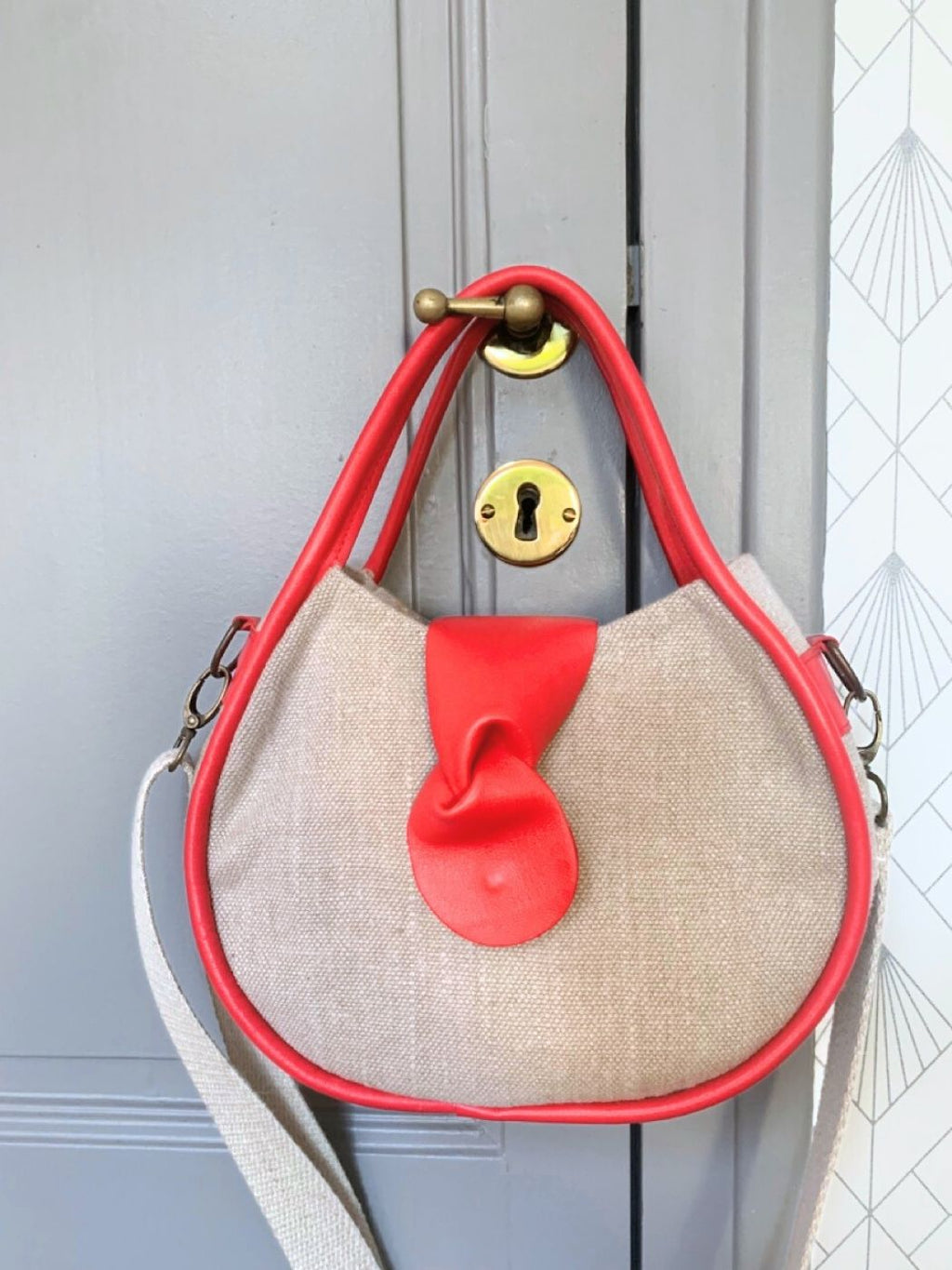 Petit Oval Bandoulière | Chanvre & Cuir