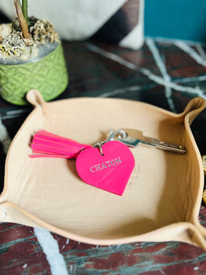 Porte-clés cuir coeur personnalisable