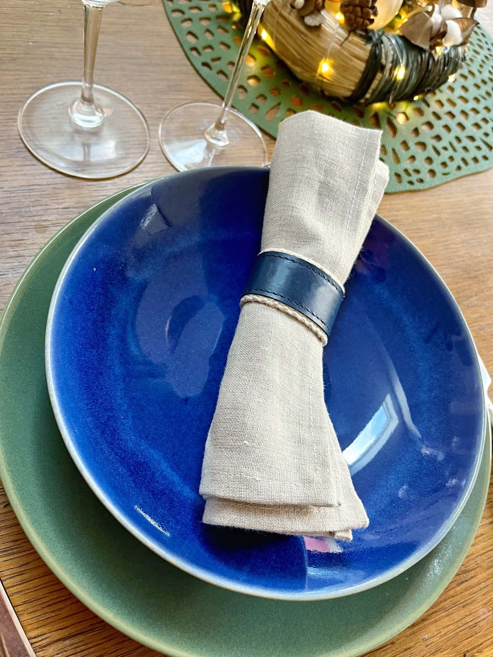 Rond de serviette en cuir vierge