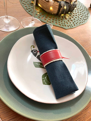Rond de serviettes en cuir vierge
