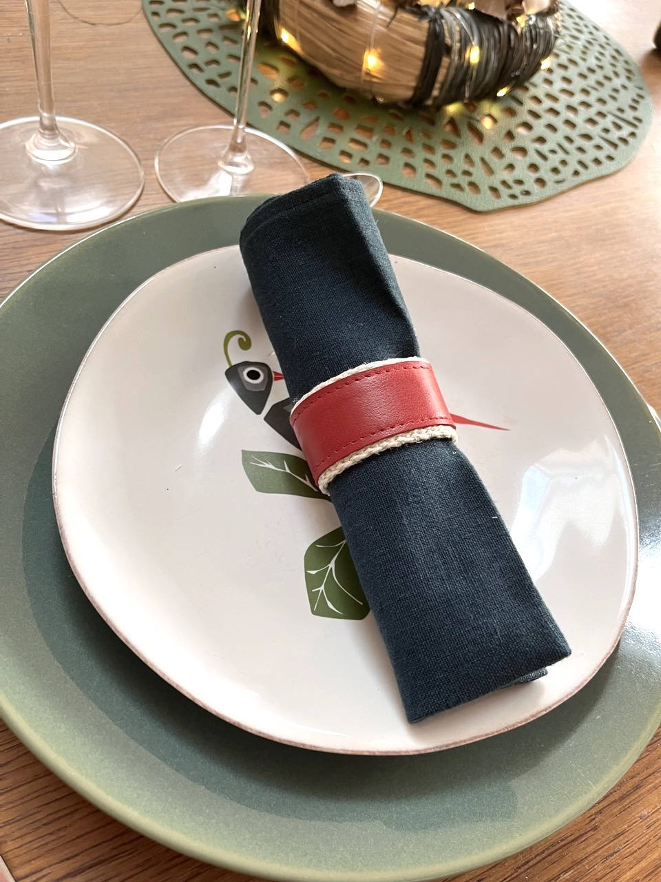 Rond de serviette en cuir vierge