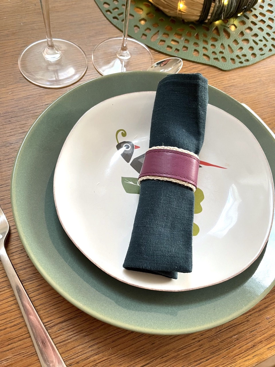 Rond de serviette en cuir vierge