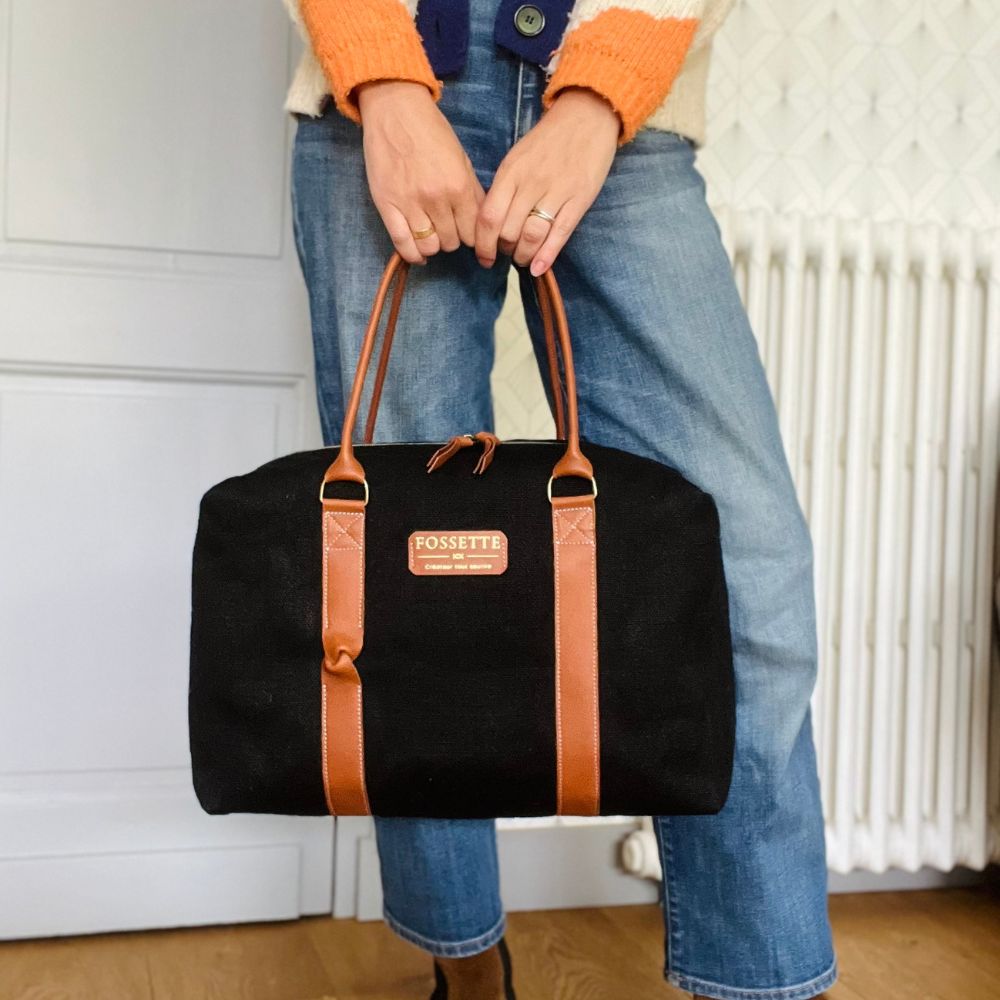 Sac 24h | Chanvre noir & Cuir