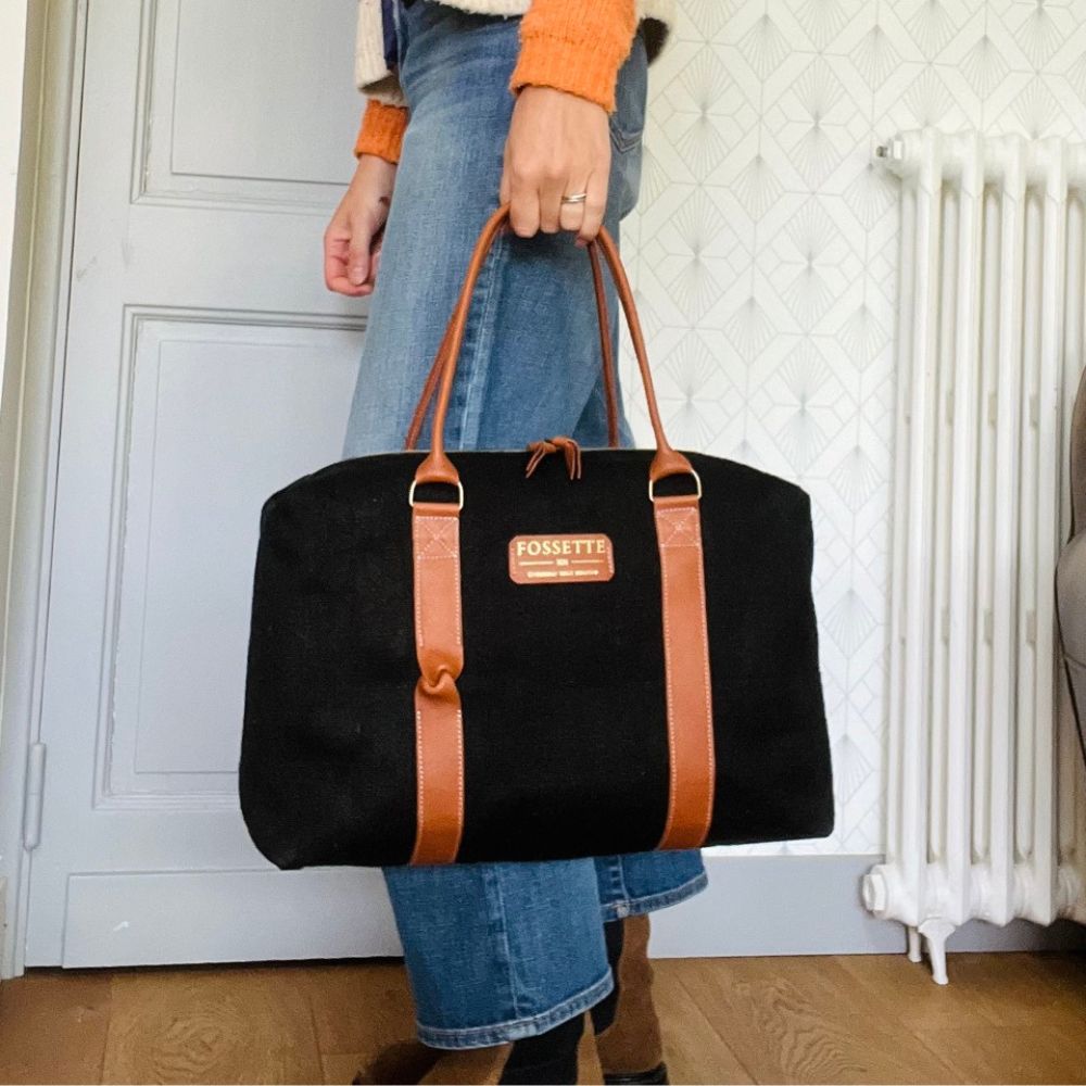 Sac 24h | Chanvre noir & Cuir