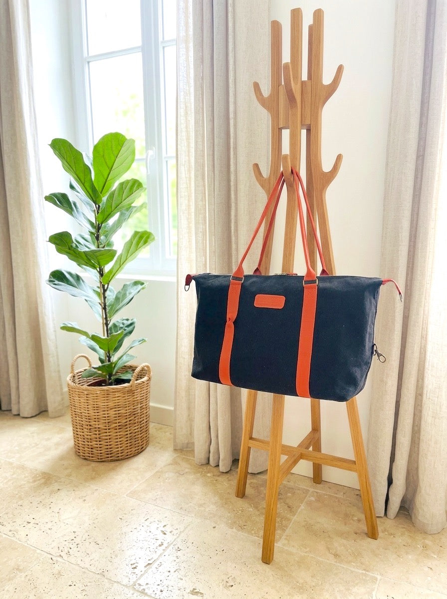 Sac 48h | Chanvre noir & Cuir