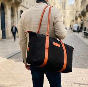 Sac 48h | Chanvre noir & Cuir