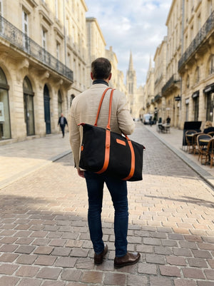 Sac 48h | Chanvre noir & Cuir