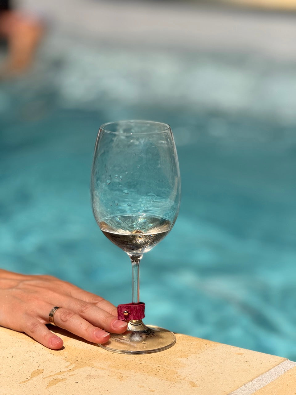 Lot de 6 marque-verres en cuir marin – Faits main en France