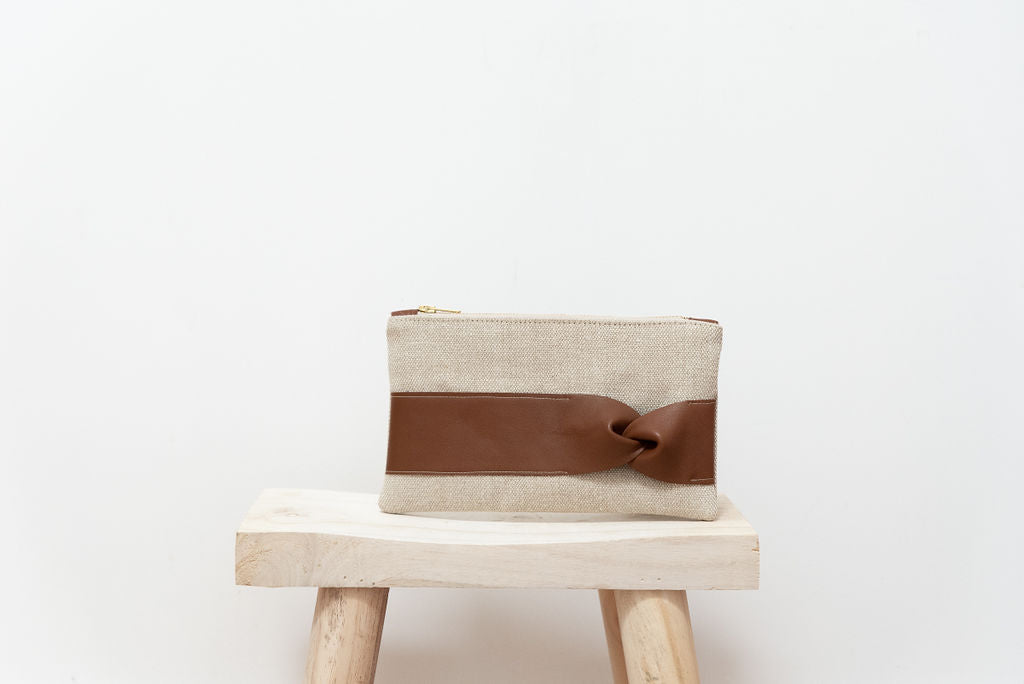 La Pochette Universelle | Chanvre écru & Cuir