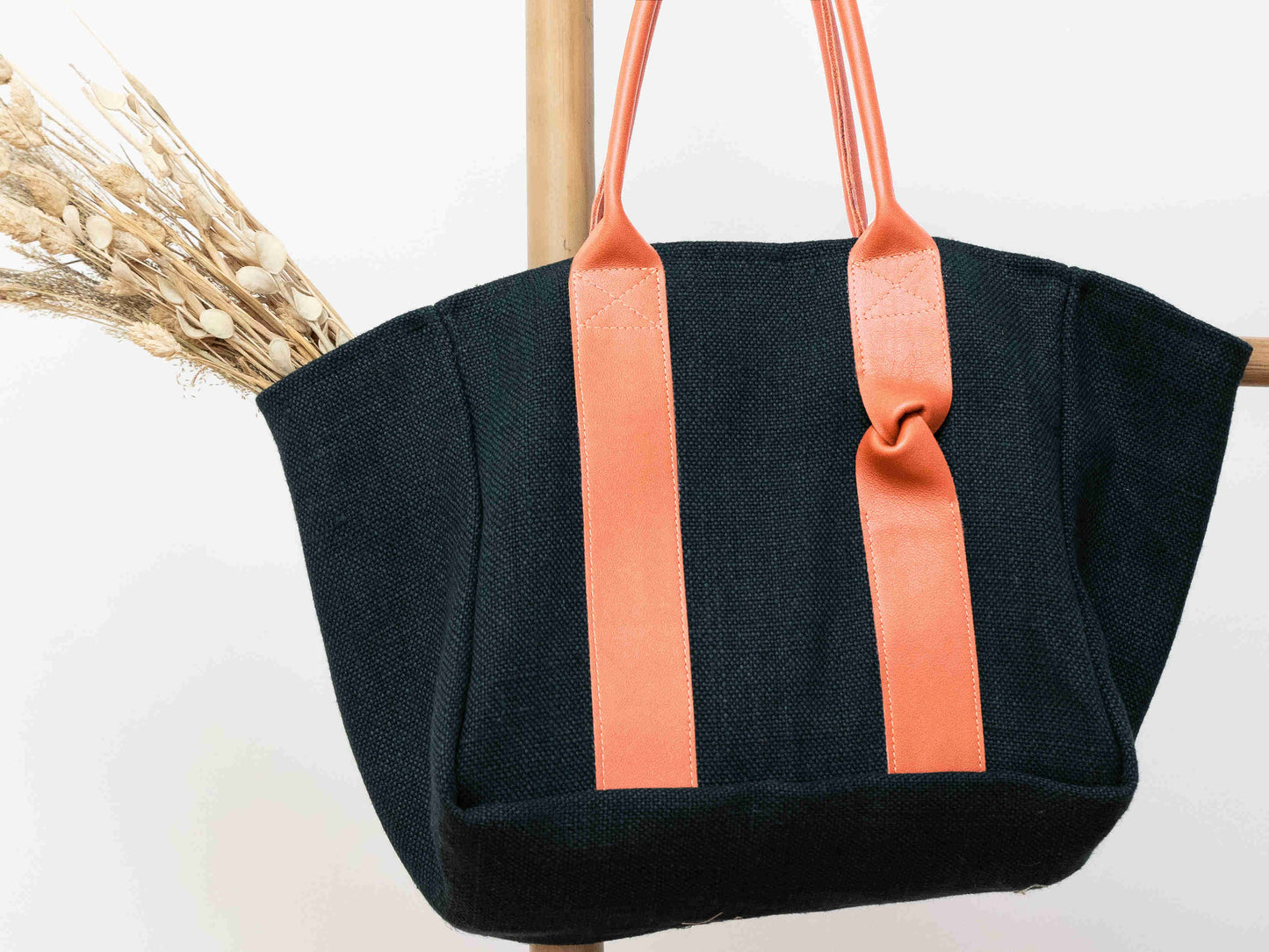 Cabas épicéa cuir bois de rose