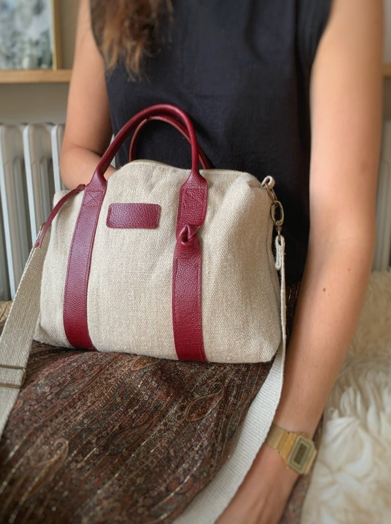 Sac en chanvre et cuir
