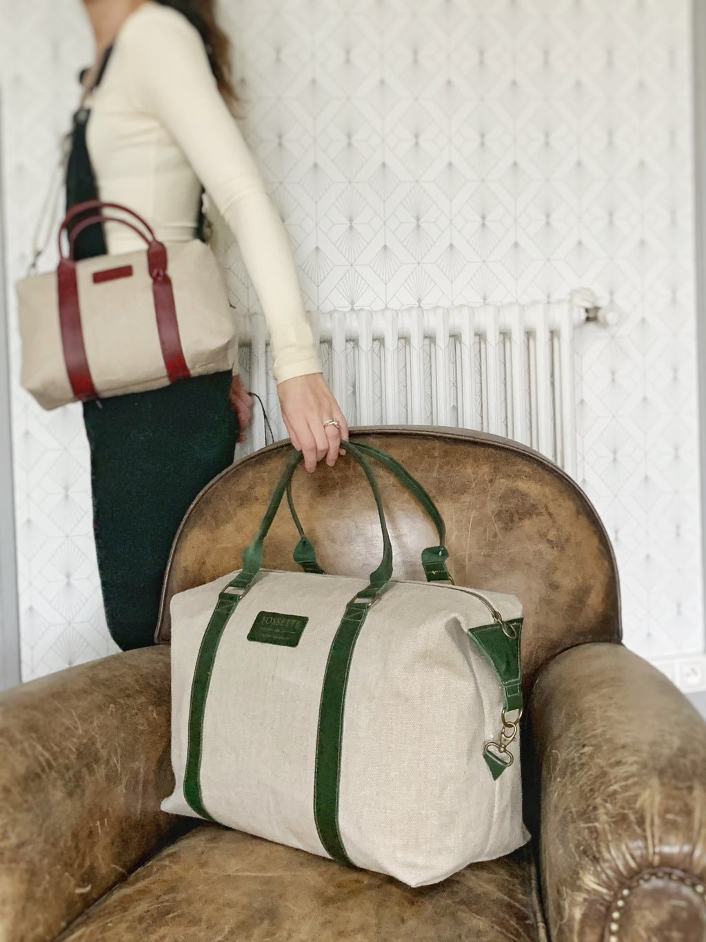 Sac 48h | Chanvre écru & Cuir