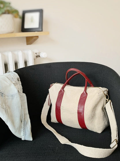 Sac en chanvre et cuir