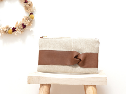 Pochette chanvre et cuir